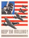 LEO LIONNI (1910-1999). KEEP EM ROLLING! Group of 4 posters. 1941. Each approximately 40x29 inches, 102x75 cm. U.S. Government Printin